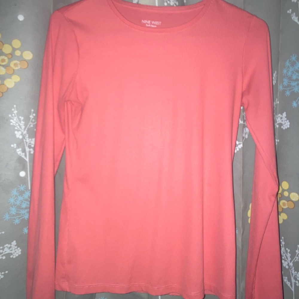 Nine West Coral Long Sleeve Top